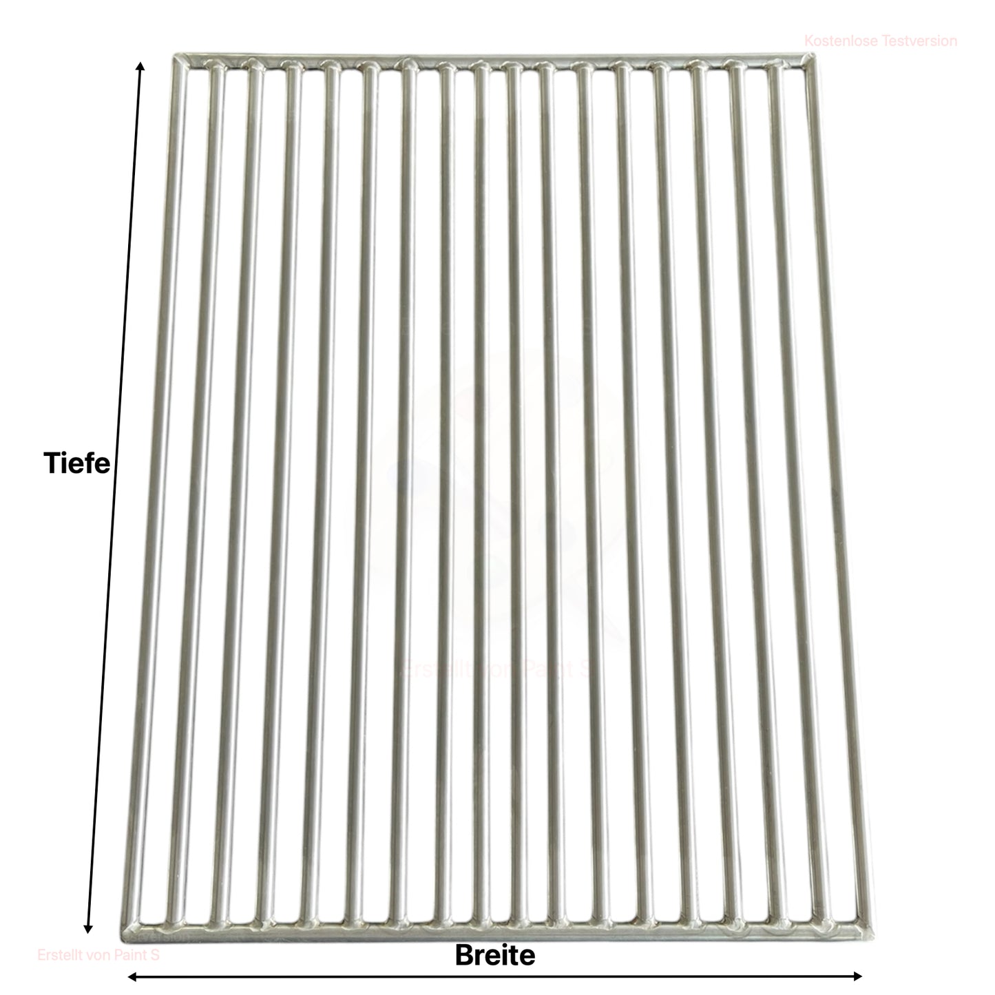Edelstahl Grillrost Breite nach Maß / Teife: 35cm Rechteckig Optimales Grillen Pflegeleicht Premium - 8mm Vollstab / 10mm Lichteweite - Made in Germany -
