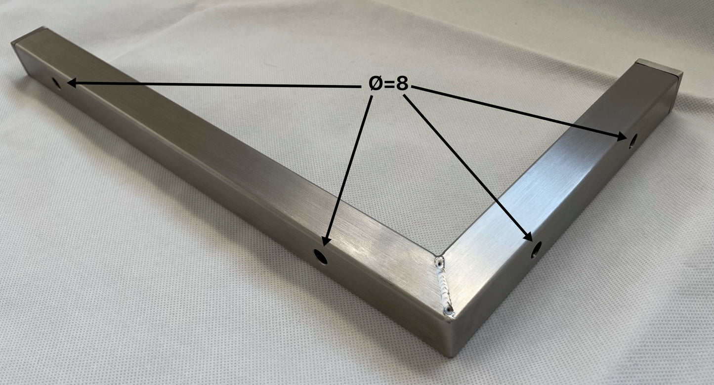 BECK-SWS - Wandhalterung / Winkel aus V2A / Edelstahl - Rohr 25x25x2mm. verschiedene Ausführungen