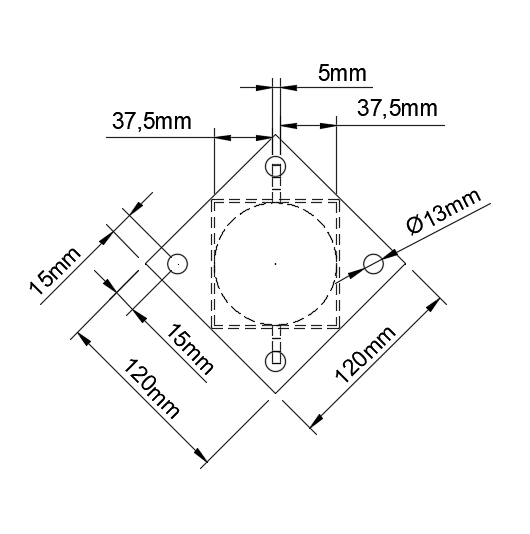 Zaunpfosten - Geländerpfosten "Adria" aus Edelstahl V2A 80x80 / Höhe 700mm-1800mm