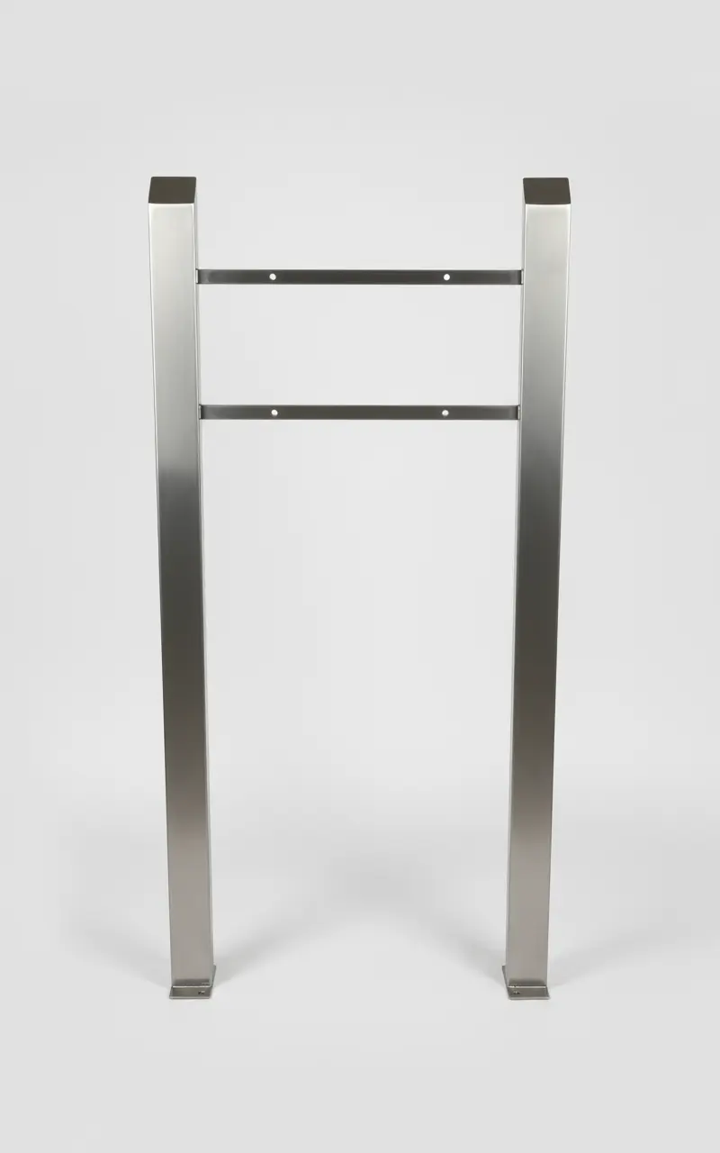 BECK-SWS Briefkasten-Postkasten Ständer Standfuß aus Edelstahl / V2A - Freistehend 150cm beck-sws