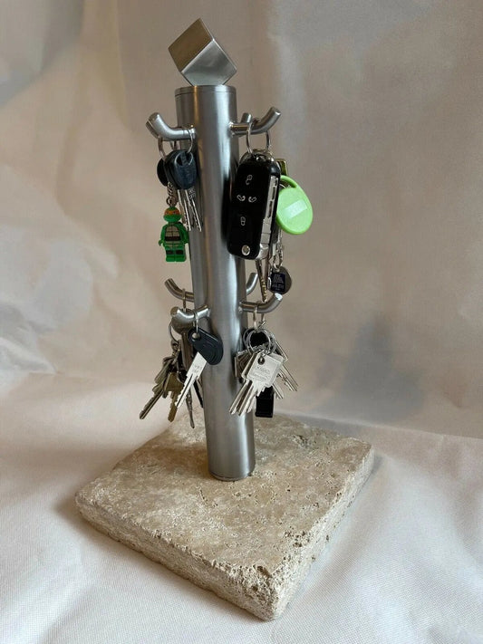 BECK-SWS Edelstahl-Naturstein Schlüsselhalter, Schlüssel- bzw. Schmuck-Baum, Aufbewahrung beck-sws