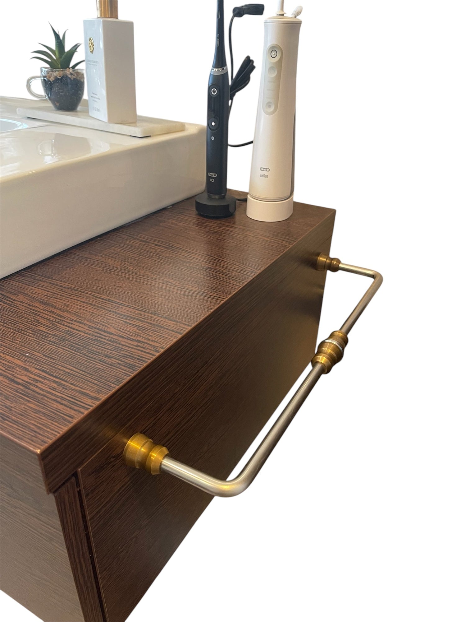 Handtuchhalter Steel - Wood - Stone