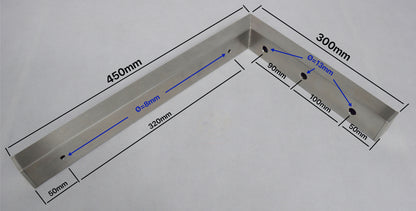 BECK-SWS - Wandhalterung / Winkel aus Edelstahl - 45x30cm. bis 200Kg. Traglast