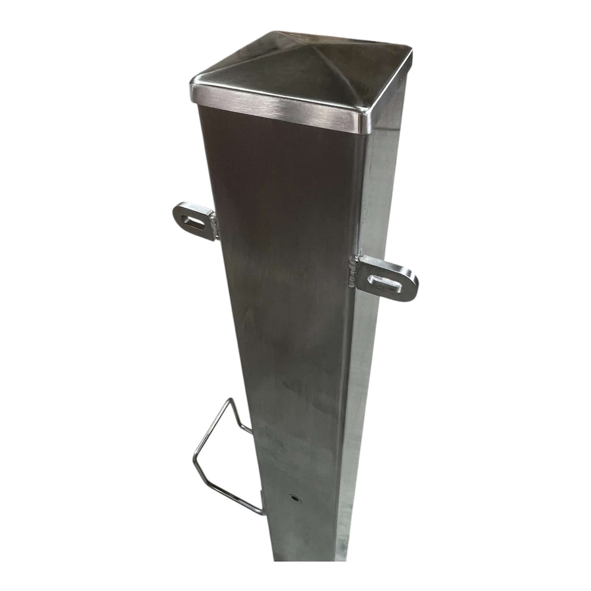 Edelstahl Säule für GARDENA Schlauchbox – Freistehender Schlauchhalter mit Schlauchhaken von BECK-SWS Schlauchabroller Halterung