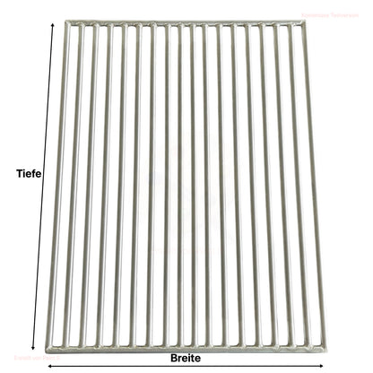 Edelstahl Grillrost Breite nach Maß / Teife: 35cm Rechteckig Optimales Grillen Pflegeleicht Premium - 8mm Vollstab / 10mm Lichteweite  - Made in Germany -