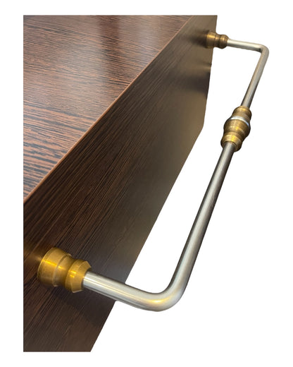 Eleganter design Handtuchhalter aus Edelstahl mit Messing-Elementen für Montage an Bademöbel oder Wandmontage