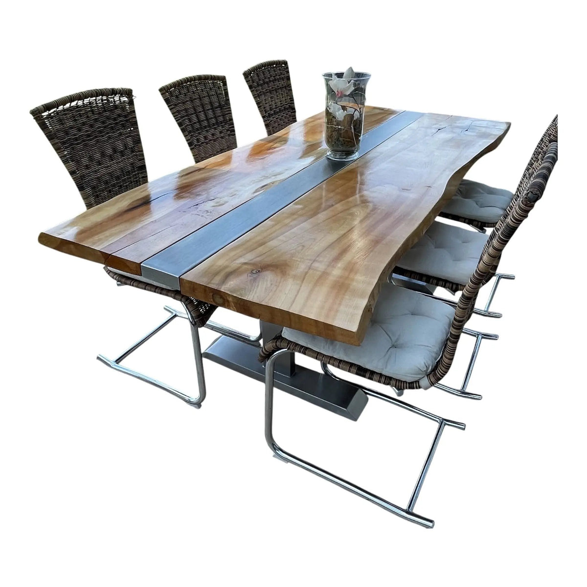 Tischgestell Edelstahl für Esstisch Terassentisch - Outdoor / Indoor - – Steel - Wood