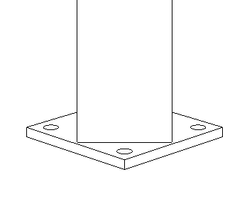 Zaunpfosten - Geländerpfosten "Adria" aus Edelstahl V2A 80x80 / Höhe 700mm-1800mm