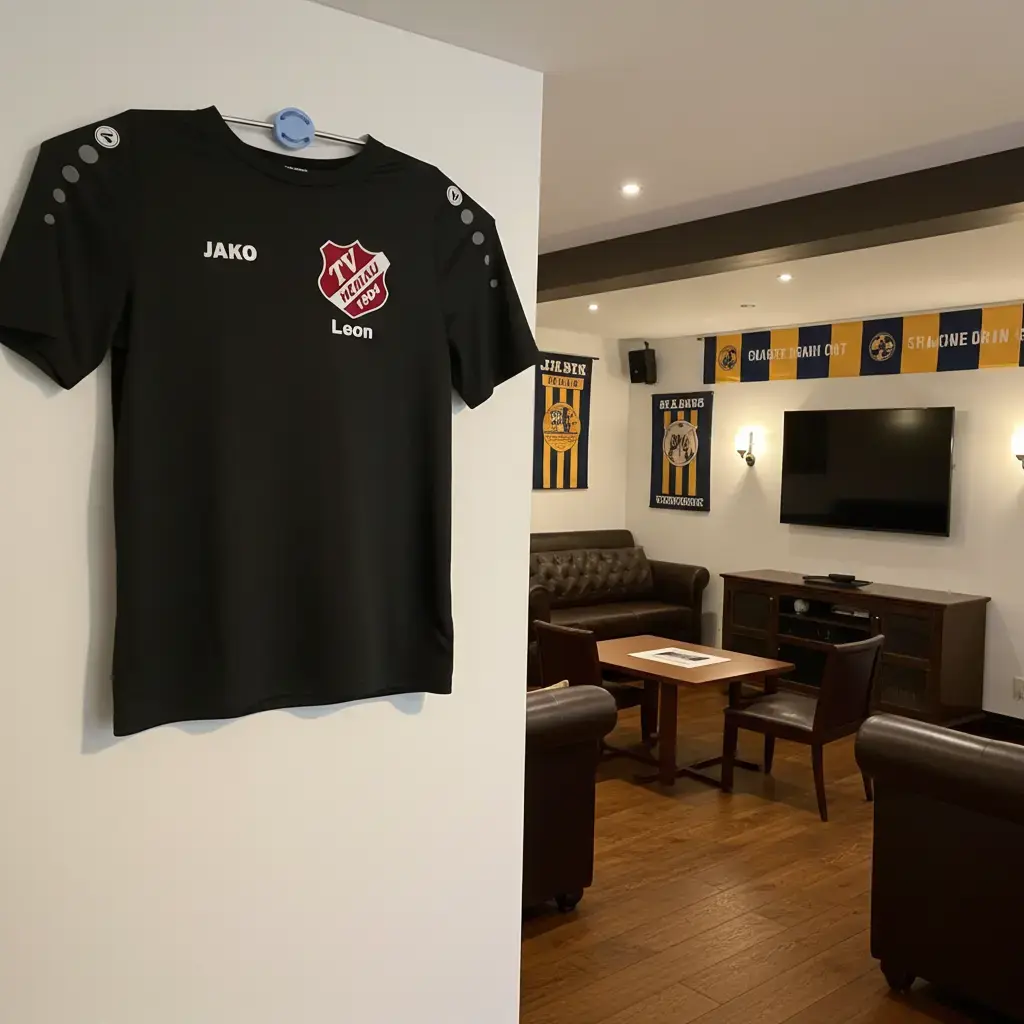 Trikot Wandhalterung – Stylisch, praktisch & immer griffbereit für Kids & Teens! Steel - Wood - Stone