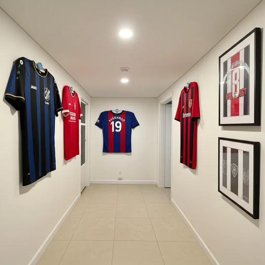 Trikot Wandhalterung – Stylisch, praktisch & immer griffbereit für Kids & Teens! Steel - Wood - Stone