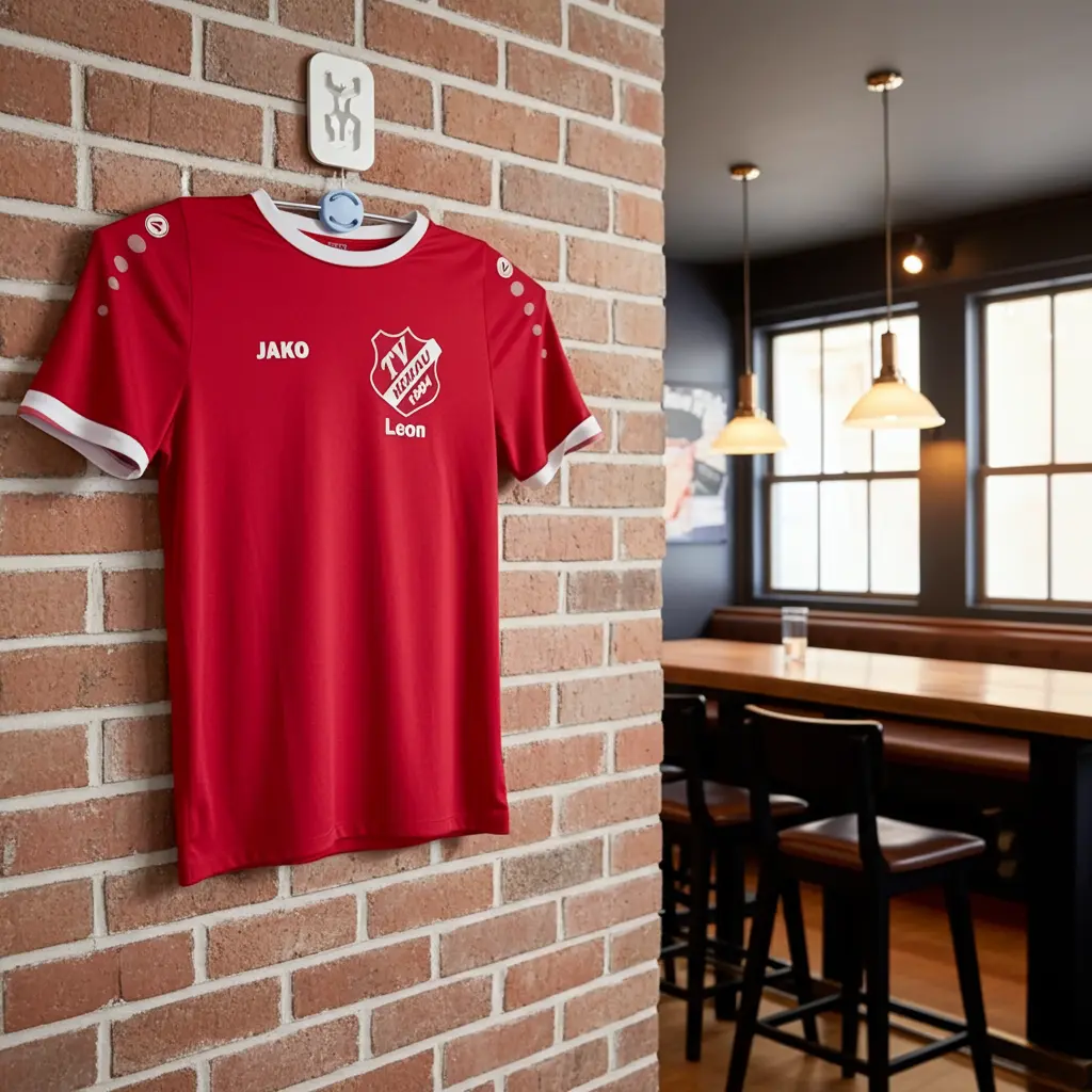 Trikot Wandhalterung – Stylisch, praktisch & immer griffbereit für Kids & Teens! Steel - Wood - Stone