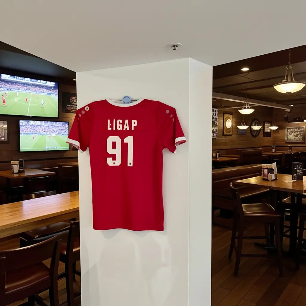 trikots aufbewahren Rahmenlose Halterung für Ihr Lieblings-Trikot - Die Neuheit für Fans! – Steel - Wood