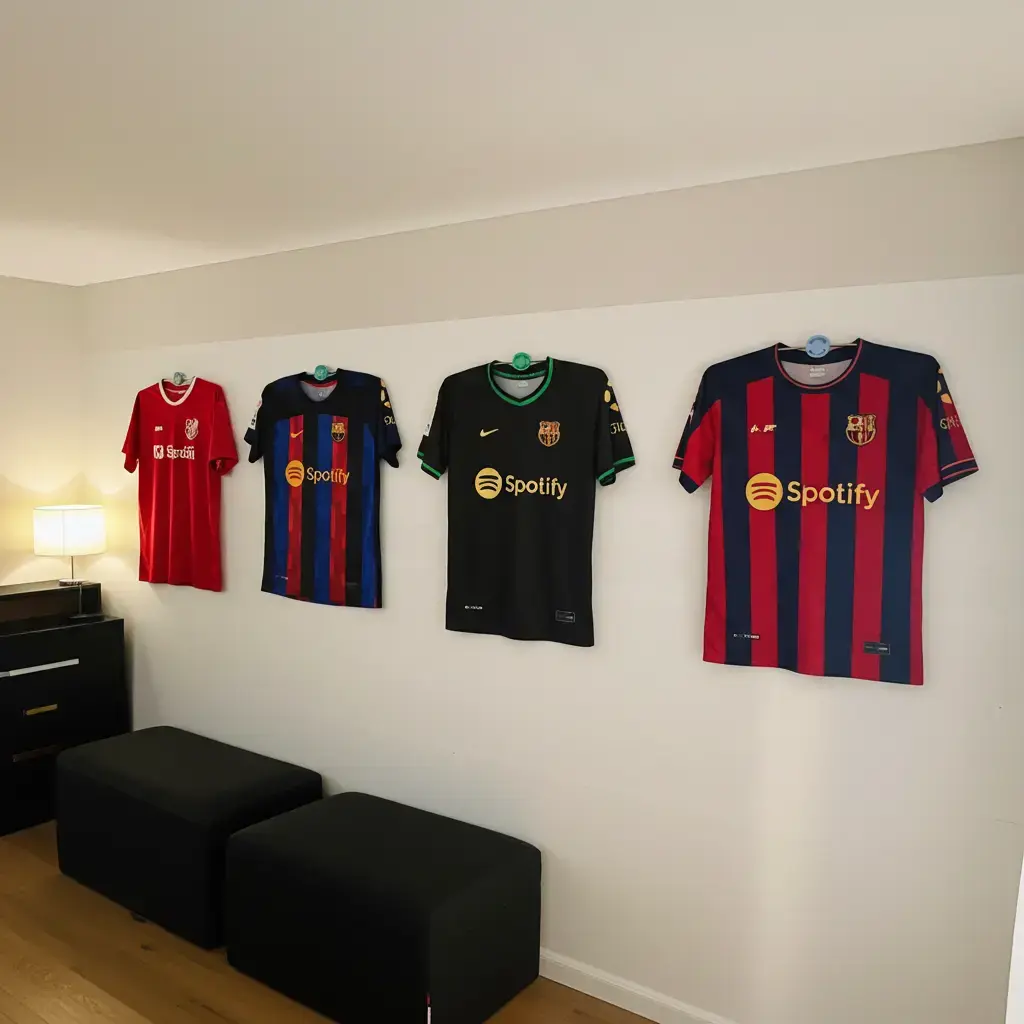 Trikot Wandhalterung – Stylisch, praktisch & immer griffbereit für Kids & Teens! Steel - Wood - Stone