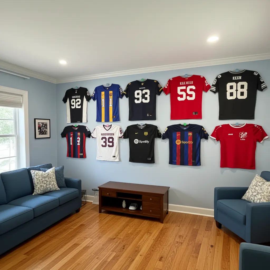 Trikot Wandhalterung – Stylisch, praktisch & immer griffbereit für Kids & Teens! Steel - Wood - Stone